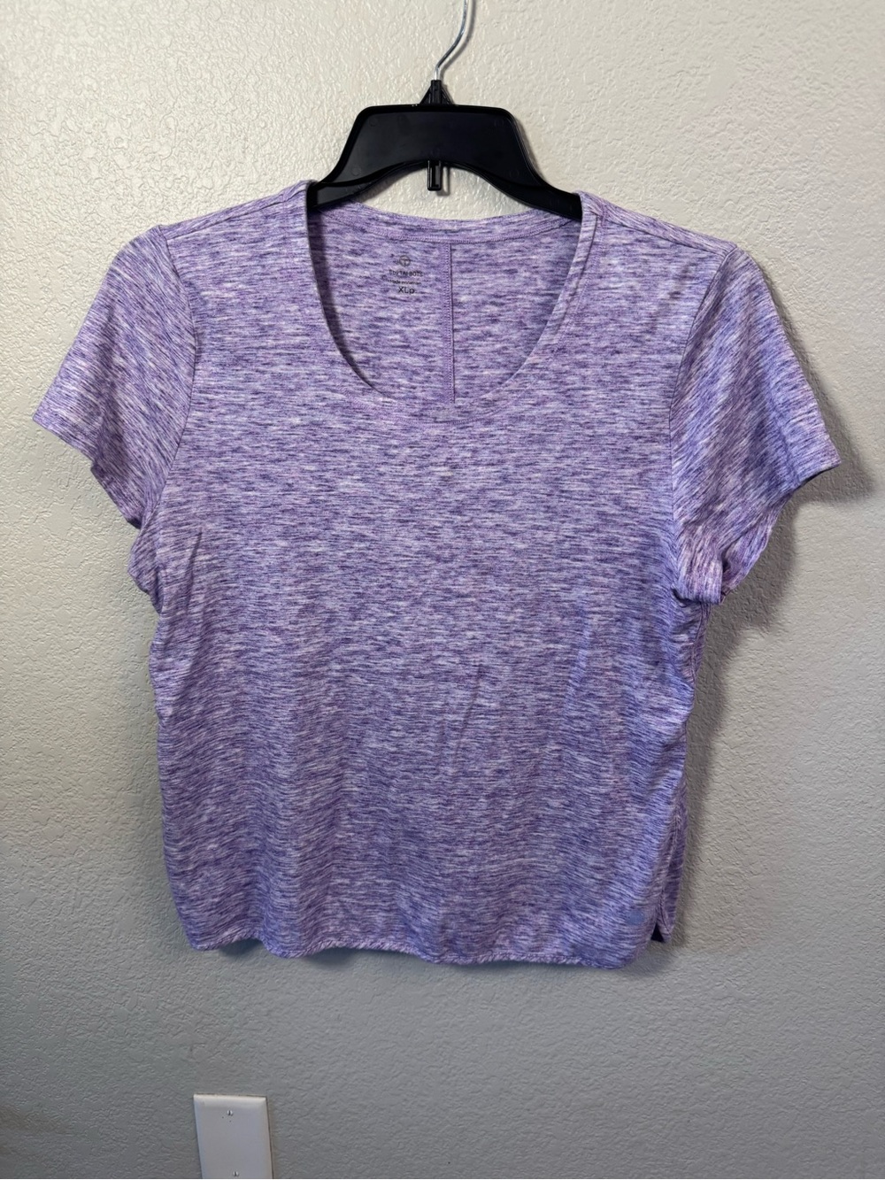 T by Talbots Heathered Purple Active Short Sleeve Tee Top XLp